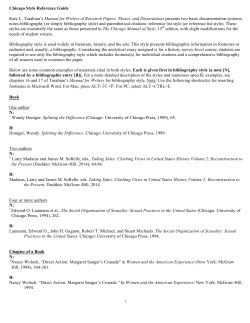 Chicago Style Reference Guide Kate L. Turabian`s Manual for