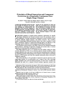 Principles of Blood Separation and Component