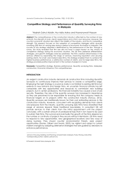Competitive Strategy and Performance of Quantity Surveying