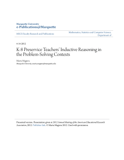 K-8 Preservice Teachers` Inductive Reasoning in the Problem