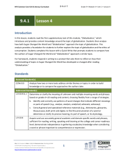 Grade 9 ELA Module 4, Unit 1, Lesson 4