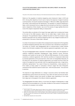 Economic Bulletin. April 2015. Collective bargaining, wage rigidities