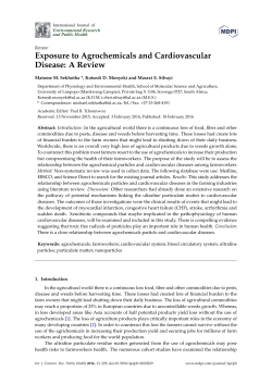 Exposure to Agrochemicals and Cardiovascular Disease: A Review