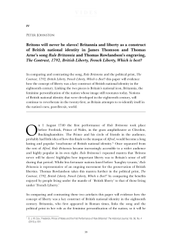 Britons will never be slaves! Britannia and liberty as a construct of