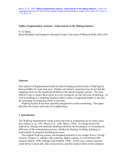 Maerz, N. H., 1999. Online fragmentation analysis