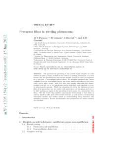 Precursor films in wetting phenomena