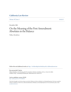 On the Meaning of the First Amendment