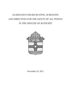 guidelines for the recruitment, screening and safety the persons in