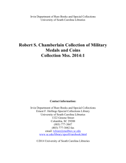 Robert S. Chamberlain Collection of Military Medals and Coins