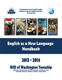 MSDWT ENL Handbook 2013 - MSD Washington Township