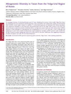 Mitogenomic Diversity in Tatars from the Volga