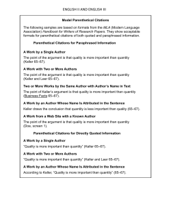 Model Parenthetical Citations Page