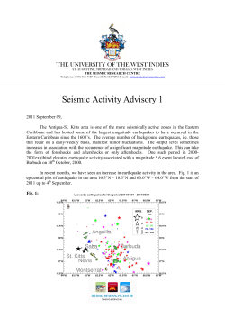 Seismic Activity Advisory 1 - Antigua and Barbuda Meteorological