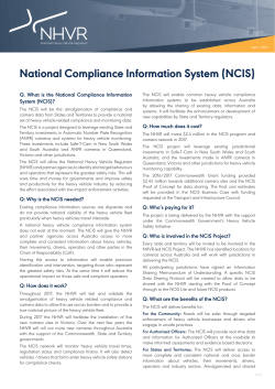 NCIS FAQs - National Heavy Vehicle Regulator