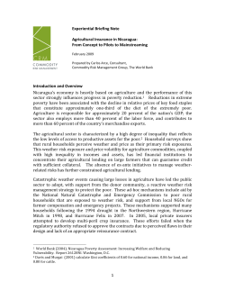 1 Introduction and Overview Nicaragua`s economy is heavily based