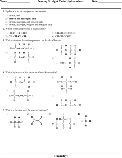Name Naming Straight Chain Hydrocarbons Date