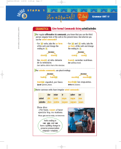 GRAM&Aacute;TICA Give Formal Commands Using usted/ustedes