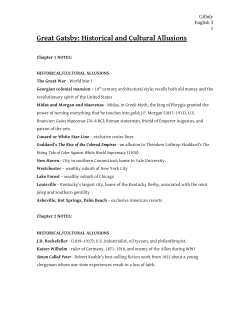 Great Gatsby: Historical and Cultural Allusions