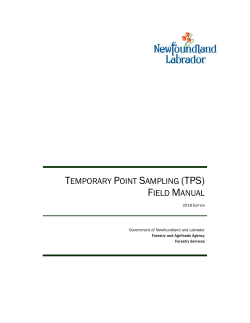 (tps) field manual - Forestry and Agrifoods Agency