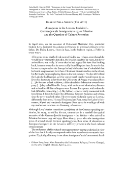 Europeans in the Levant« Revisited