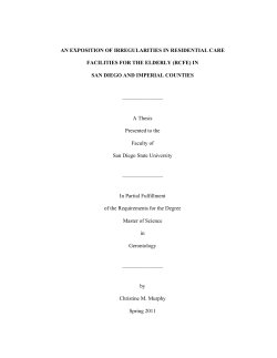 an exposition of irregularities in residential care facilities for the elderly