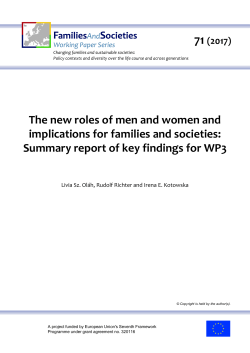 New roles of men and women