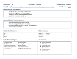 Grade 4 Spelling Curriculum 2012