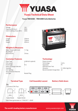 Yuasa YBX1038 - YBX1000 CaCa Batteries