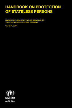 handbook on protection of stateless persons