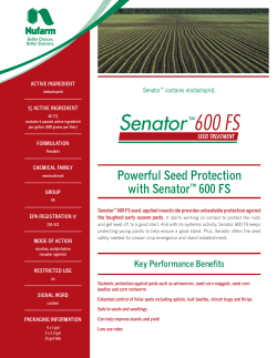 Powerful Seed Protection with Senator&trade; 600 FS