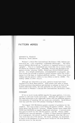 Pattern Words - Digital Commons @ Butler University