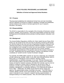 Definition of Animal and Approved Animal Numbers