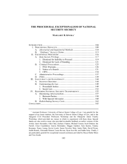 The Procedural Exceptionalism of National