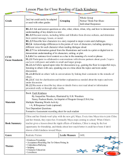 Lesson Plan for Close Reading of Each Kindness - scusd-math