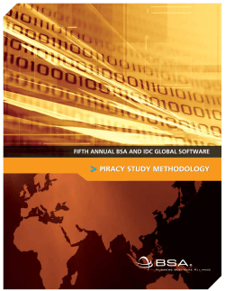 PIRACY STUDY METHODOLOGY - BSA Global Software Survey
