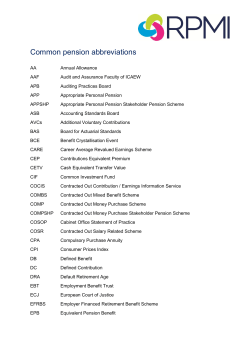 Common pension abbreviations