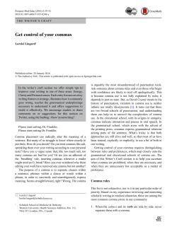 Get control of your commas
