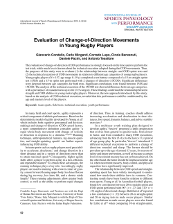 Evaluation of Change-of-Direction Movements in Young Rugby