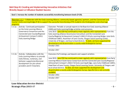 Bold Step #1 Creating and Implementing Innovative Initiatives that