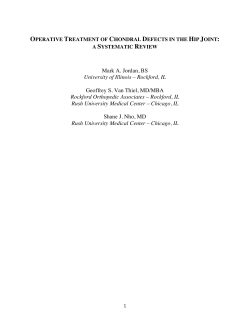 Management of Cartilage Defects in the Hip