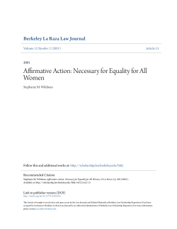 Affirmative Action: Necessary for Equality for All Women