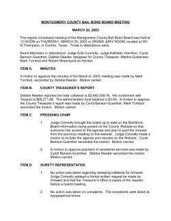MONTGOMERY COUNTY BAIL BOND BOARD MEETING MARCH