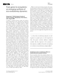 From genes to ecosystems: an emerging synthesis of eco