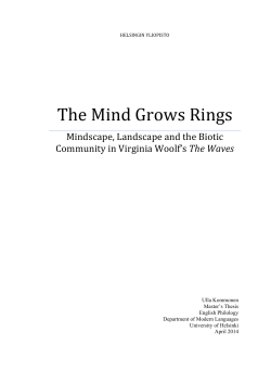 The Mind Grows Rings : Mindscape, Landscape and the