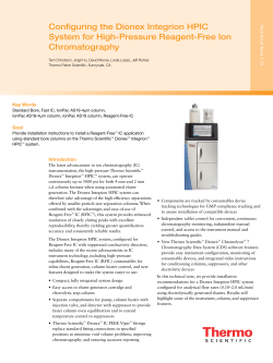 Configuring the Dionex Integrion HPIC System for High