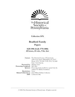 Bradford Family - Historical Society of Pennsylvania
