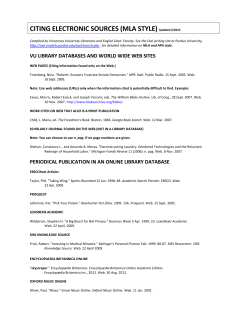 CITING ELECTRONIC SOURCES (MLA STYLE) Updated 2/2013