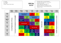 WW1 Day 16.9.14 P4 P5 P6/7 S1 S2 S3 S4