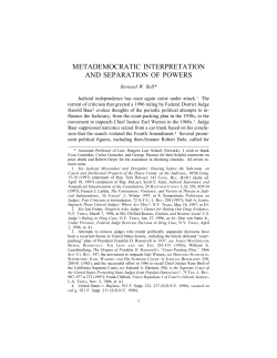 metademocratic interpretation and separation of powers