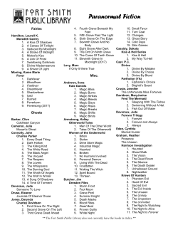 Paranormal Fiction - Fort Smith Public Library